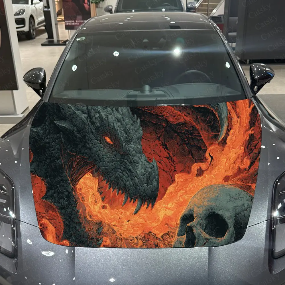 Vibrant Fiery Dragon Skull Car Hood Stickers - Self-Adhesive, Waterproof and Durable Vinyl Wrap, Decorate And Protect Your Car -
Vibrant Fiery Dragon Skull Car Hood Stickers - Self-Adhesive, Waterproof and Durable Vinyl Wrap, Decorate And Protect Your Car -