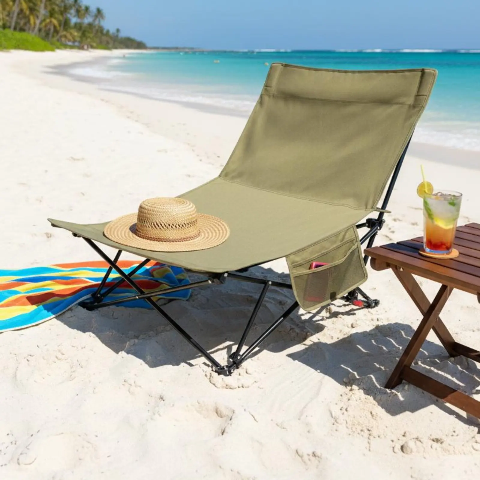 Folding Beach Recliner Ergonomic Design Portable Camping Lounger Adjustable Outdoor Recliner Built-in Pillow for Fishing
Folding Beach Recliner Ergonomic Design Portable Camping Lounger Adjustable Outdoor Recliner Built-in Pillow for Fishing