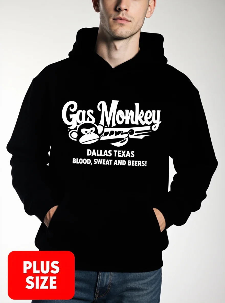 Мужская/женская толстовка больших размеров Gas Monkey Garage, принт обезьяны, карман кенгуру, повседневная
Мужская/женская толстовка больших размеров Gas Monkey Garage, принт обезьяны, карман кенгуру, повседневная