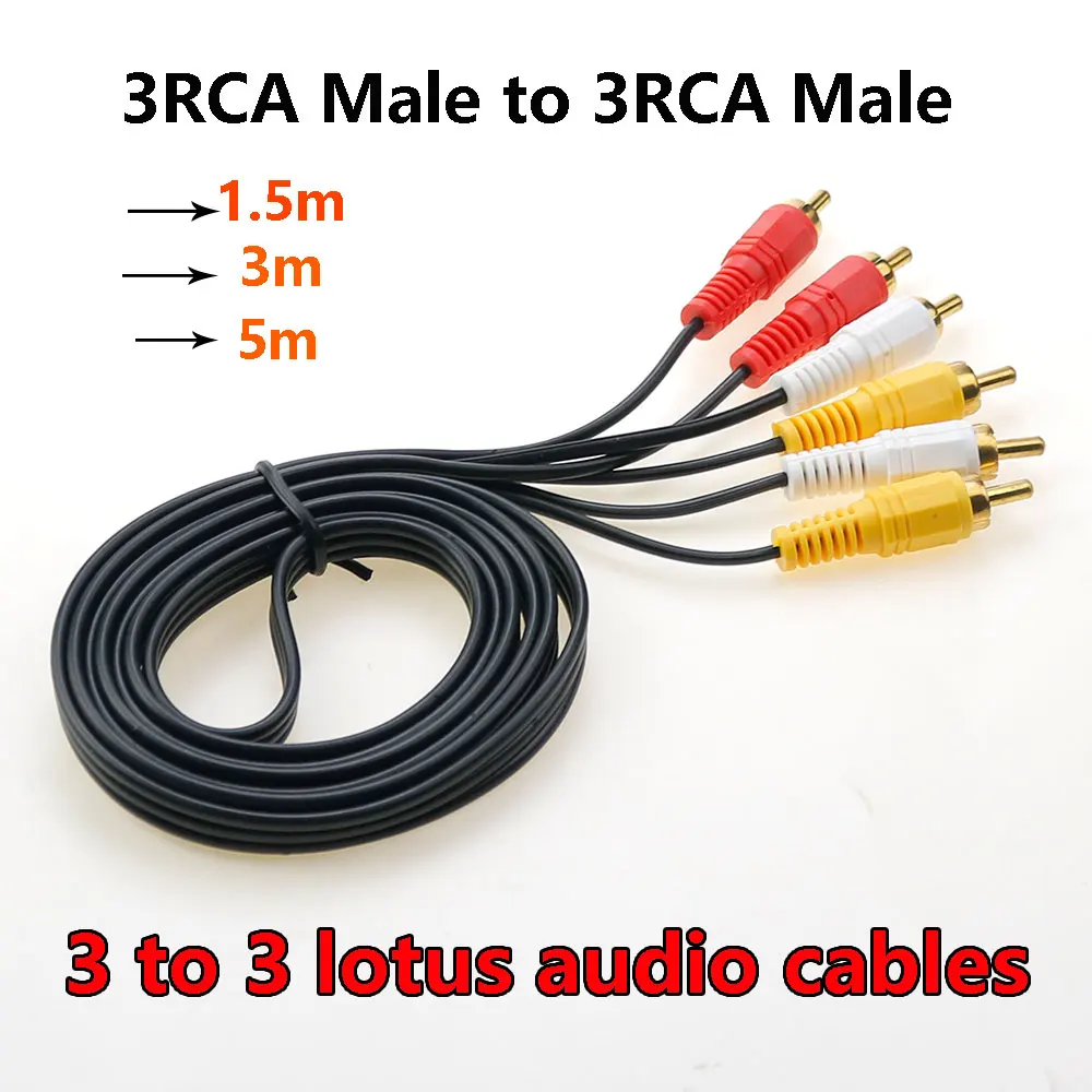 1pc 3RCA Male to 3RCA Male Cable Audio Video AV Male to Female Extension Cable 3 to 3 Lotus Line AV Line Video Line
1pc 3RCA Male to 3RCA Male Cable Audio Video AV Male to Female Extension Cable 3 to 3 Lotus Line AV Line Video Line