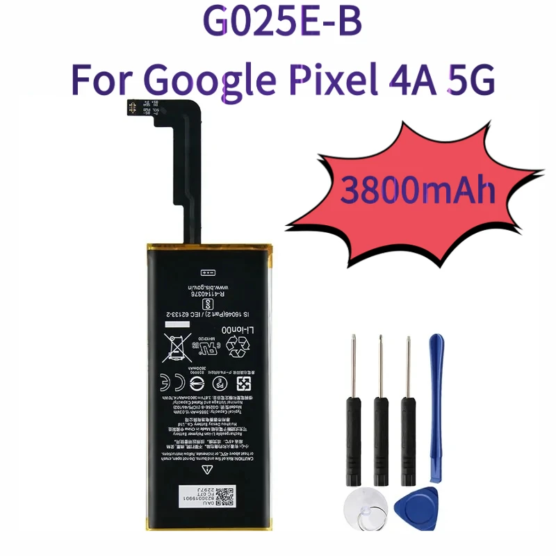 Аккумулятор для телефона G025E-B для Google Pixel 4A 5G Сменный аккумулятор с инструментом 3800 мАч
Аккумулятор для телефона G025E-B для Google Pixel 4A 5G Сменный аккумулятор с инструментом 3800 мАч