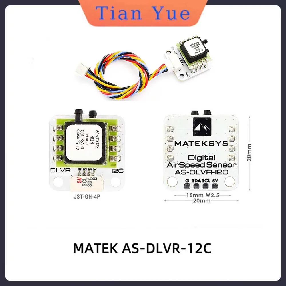 MATEK Digital Airspeed Sensor AS-DLVR-I2C Compatible with ArduPilot RC Multirotor Airplane
MATEK Digital Airspeed Sensor AS-DLVR-I2C Compatible with ArduPilot RC Multirotor Airplane