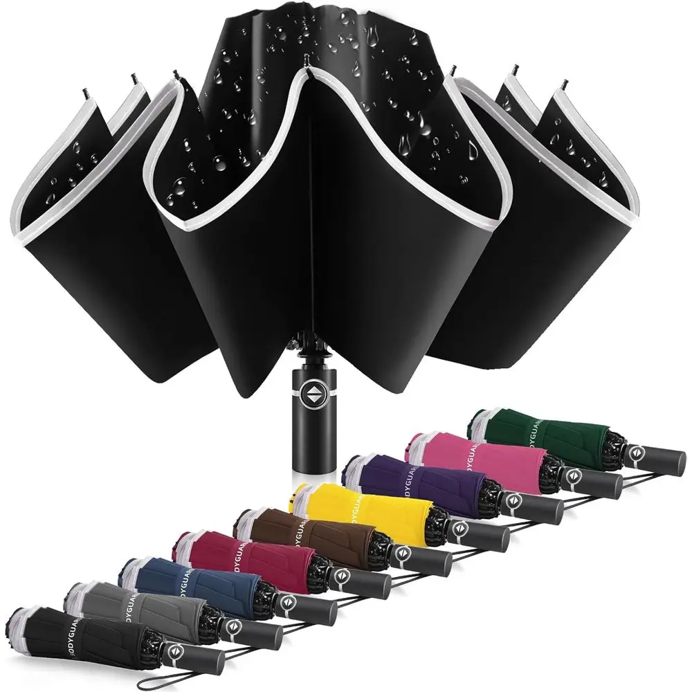 Retractable Windproof Umbrella with Reflective Stripes for Men and Women, Compact and Travel-Friendly with Cover Bag
Retractable Windproof Umbrella with Reflective Stripes for Men and Women, Compact and Travel-Friendly with Cover Bag