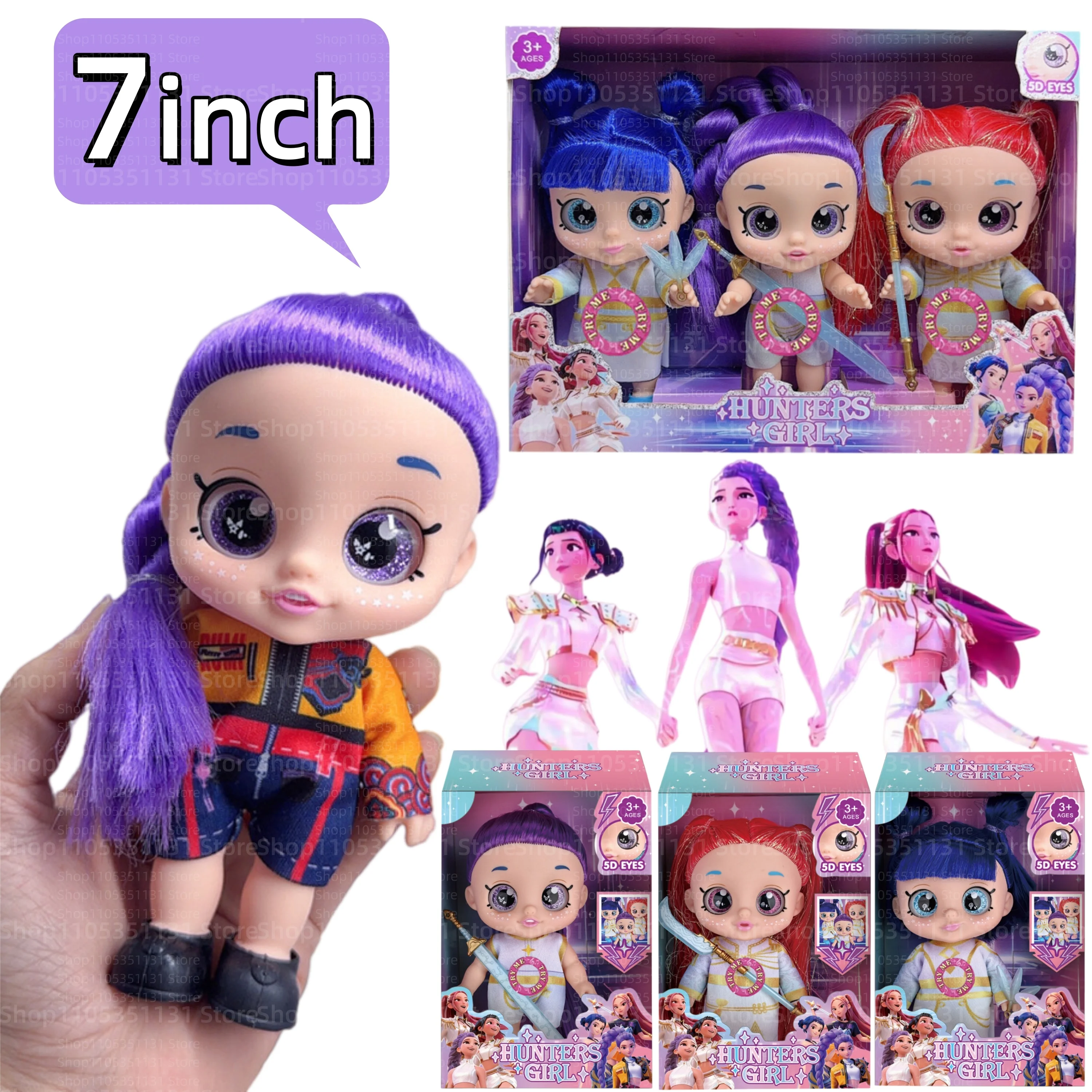 KPOP Demon Huntress Doll 7Inch Hunters Girl 5D Sparkle Eyes Vinyl Toy with Theme Music Anime Collectible Doll for Kids Girl Fans
KPOP Demon Huntress Doll 7Inch Hunters Girl 5D Sparkle Eyes Vinyl Toy with Theme Music Anime Collectible Doll for Kids Girl Fans