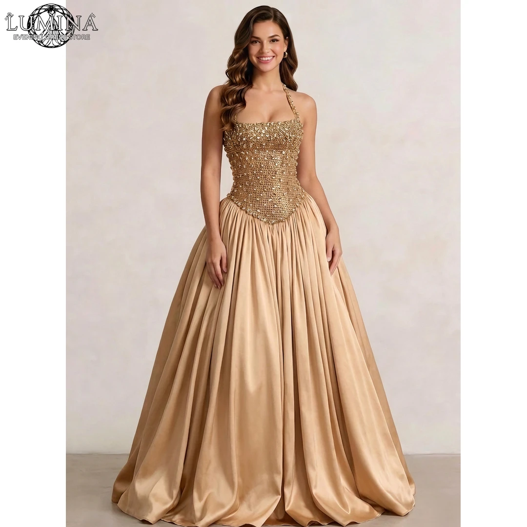Lumina Elegant Party Dresses for Special Occasions Sequins Custom Made A Word Satin Couture Luxury Evening Dresses Prom Dress
Lumina Elegant Party Dresses for Special Occasions Sequins Custom Made A Word Satin Couture Luxury Evening Dresses Prom Dress