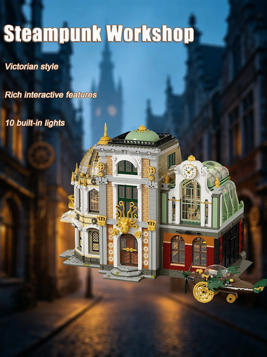 3124 pieces of creative steampunk explorer model building blocks with LED lights can be assembled as decompression toys
3124 pieces of creative steampunk explorer model building blocks with LED lights can be assembled as decompression toys