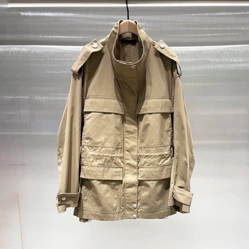 High-End Women's Hunting Jaet Coat with Dstring Waist kets New Workwear Sle Loose Fit Long Sve Outdoor Ladies
High-End Women's Hunting Jaet Coat with Dstring Waist kets New Workwear Sle Loose Fit Long Sve Outdoor Ladies