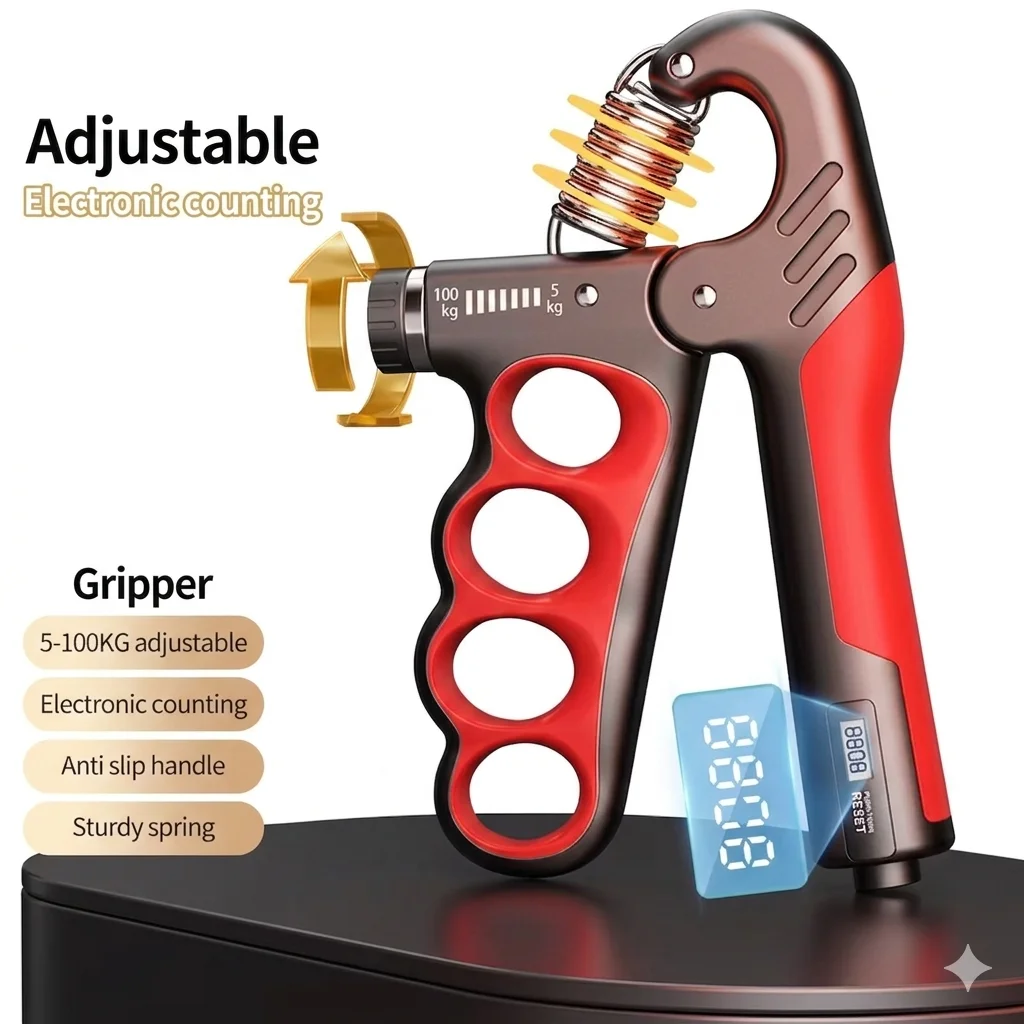 Electronic Counting Grip Strengthener Arm Strength Fitness Equipment Rehabilitation Exercise Tool Five-Finger Gripper
Electronic Counting Grip Strengthener Arm Strength Fitness Equipment Rehabilitation Exercise Tool Five-Finger Gripper