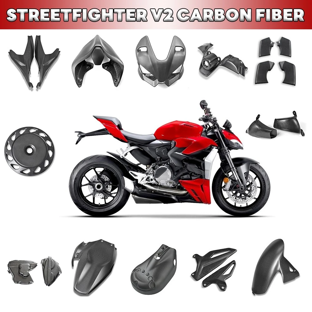 For DUCATI Streetfighter V2 2022 2023 2024 Real Carbon Fiber Matte Body Frame Covers Full Fairings Kit Motorcycle Modified Parts
For DUCATI Streetfighter V2 2022 2023 2024 Real Carbon Fiber Matte Body Frame Covers Full Fairings Kit Motorcycle Modified Parts