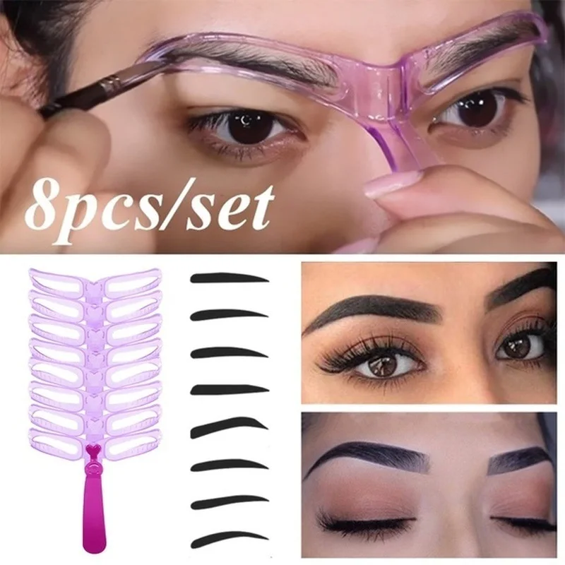 8 pcs-Reusable Eyebrow Shaper Template Eyebrow Stencil Card Adjustable 8 in 1 Fast Drawing Thrush Aid Tool
8 pcs-Reusable Eyebrow Shaper Template Eyebrow Stencil Card Adjustable 8 in 1 Fast Drawing Thrush Aid Tool