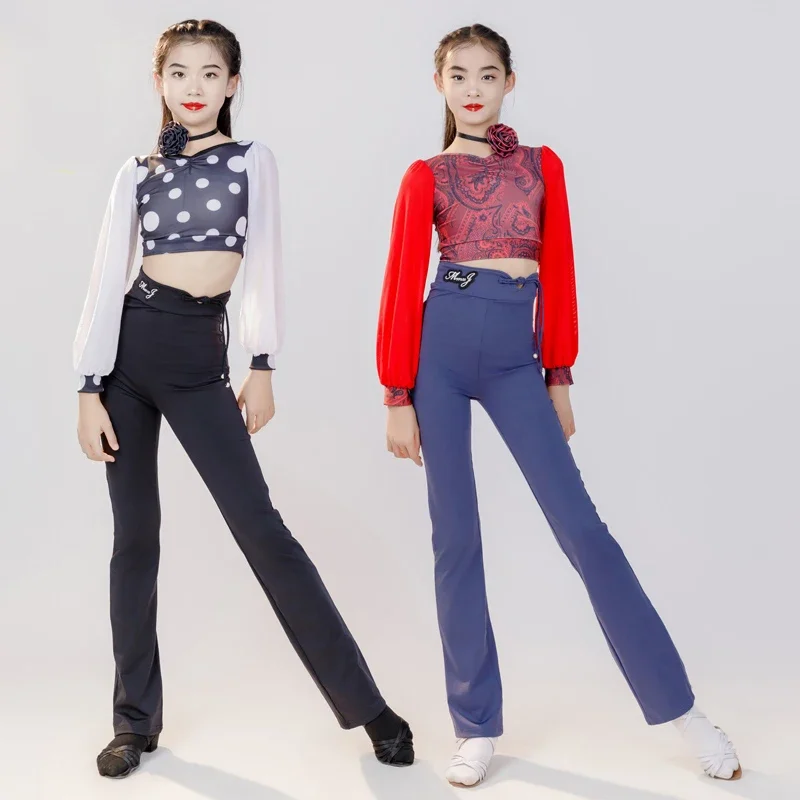 Child Performance Dancing Clothes Girls Latin Dance Costumes Lantern Sleeved Latin Top Hight-Waist Pants Stage Wear SL9600
Child Performance Dancing Clothes Girls Latin Dance Costumes Lantern Sleeved Latin Top Hight-Waist Pants Stage Wear SL9600