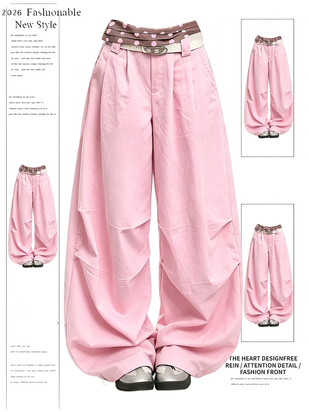 Dopamine Sweet Cool Polka Dot Patchwork Pants Women Loose Straight Workwear Wide Leg Casual Sport Long Trousers
Dopamine Sweet Cool Polka Dot Patchwork Pants Women Loose Straight Workwear Wide Leg Casual Sport Long Trousers