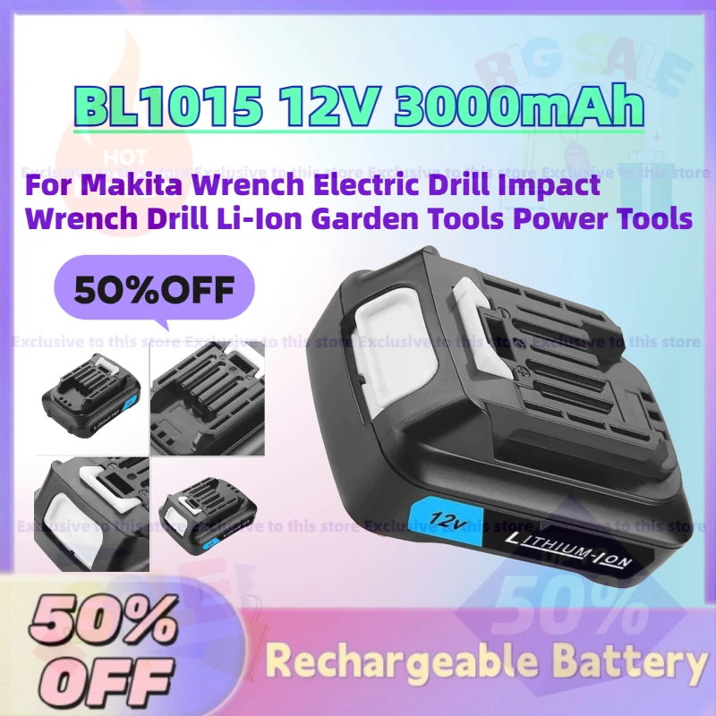 New BL1015 12V 3000mAh Rechargeable Battery for Makita Wrench Electric Drill Impact Wrench Drill Li-Ion Garden Tools Power Tools
New BL1015 12V 3000mAh Rechargeable Battery for Makita Wrench Electric Drill Impact Wrench Drill Li-Ion Garden Tools Power Tools