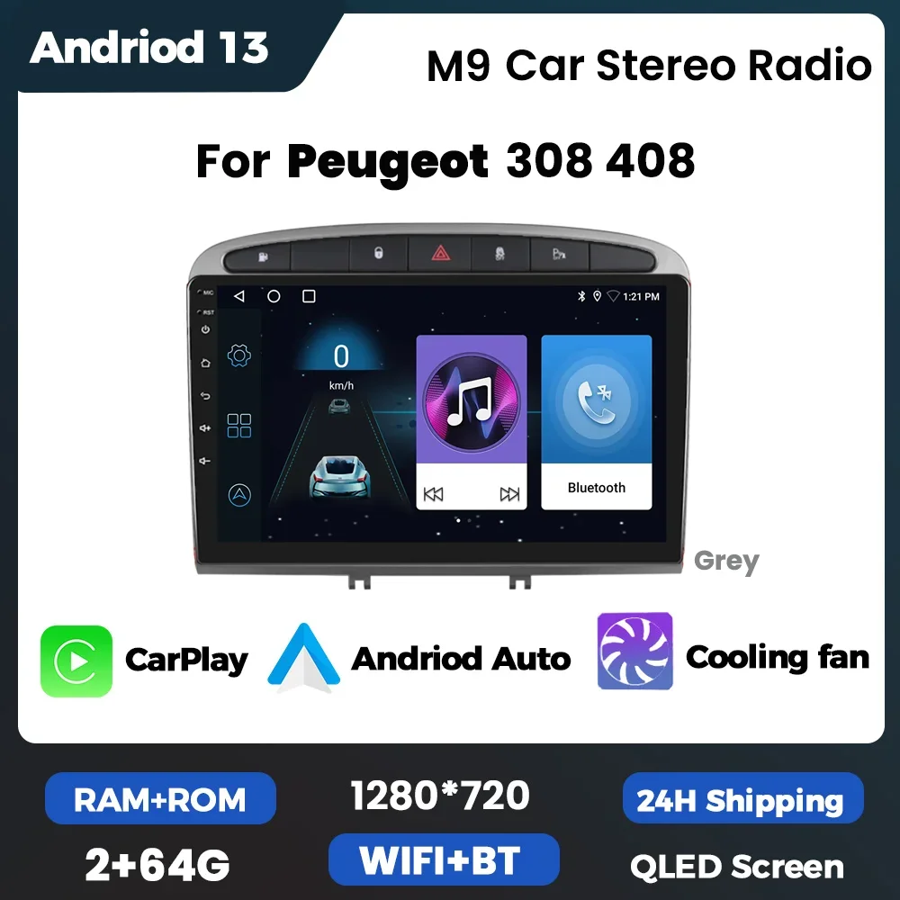 Wireless CarPlay Android 13 Car Stereo Radio for Peugeot 308 408 Multimedia Player WIFI RDS GPS Navigation
Wireless CarPlay Android 13 Car Stereo Radio for Peugeot 308 408 Multimedia Player WIFI RDS GPS Navigation