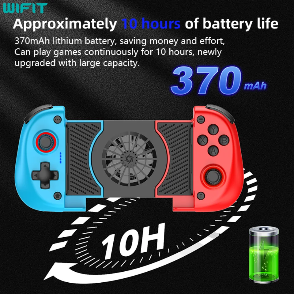 WIFIT X3 mobile game controller with cooling fan, Bluetooth compatible, suitable for Android/iOS/PC/switch joystick vibration
WIFIT X3 mobile game controller with cooling fan, Bluetooth compatible, suitable for Android/iOS/PC/switch joystick vibration