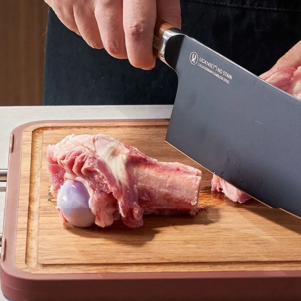 Двусторонняя разделочная доска из массива дерева, нескользящая, с антибактериальным покрытием из нержавеющей стали, для овощей
Двусторонняя разделочная доска из массива дерева, нескользящая, с антибактериальным покрытием из нержавеющей стали, для овощей