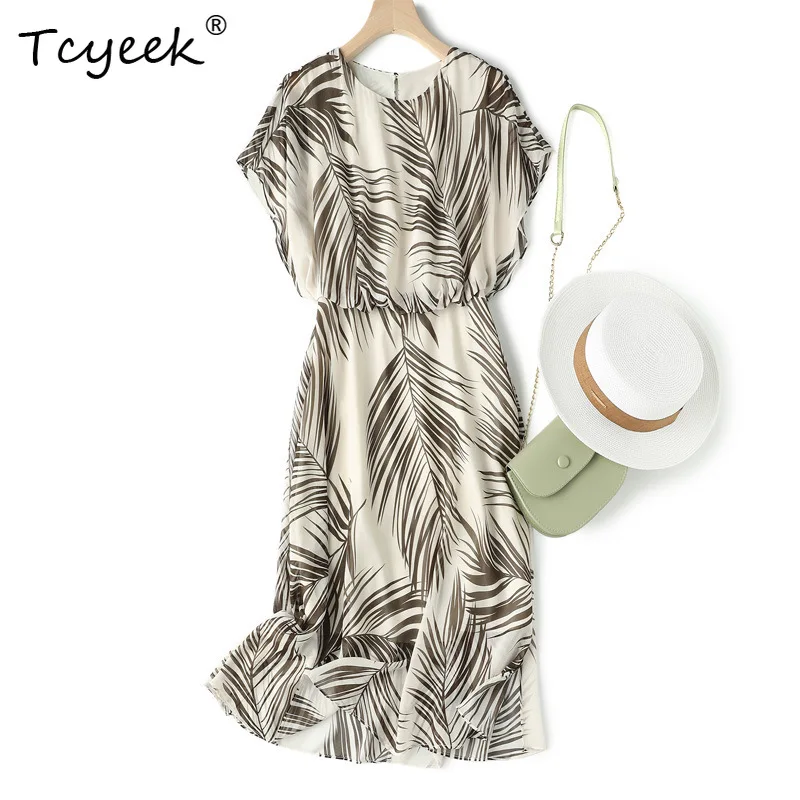 Tcyeek, элегантные платья из 100% натурального шелка 6A, женское платье с рукавами «летучая мышь» и круглым вырезом с принтом, платье OL для французских отпуска, лето 2024, D46993QC
Tcyeek, элегантные платья из 100% натурального шелка 6A, женское платье с рукавами «летучая мышь» и круглым вырезом с принтом, платье OL для французских отпуска, лето 2024, D46993QC