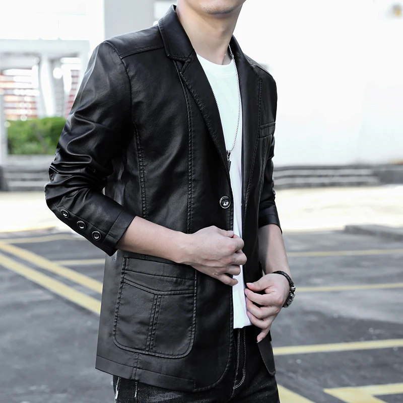 Windbreaker PU Leather business Leather Jacket Casual Men's PU Leather Coats Business Leather turn down Collar Suit Jacket Men
Windbreaker PU Leather business Leather Jacket Casual Men's PU Leather Coats Business Leather turn down Collar Suit Jacket Men