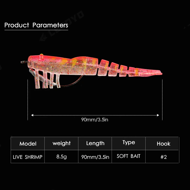 1PCS Multi-section Lead Head Shrimp 85mm/8g Imitation Bamboo-joint Shrimp Luya Soft Bait with Ring Bead Hook Soft Shrimp Bait
1PCS Multi-section Lead Head Shrimp 85mm/8g Imitation Bamboo-joint Shrimp Luya Soft Bait with Ring Bead Hook Soft Shrimp Bait