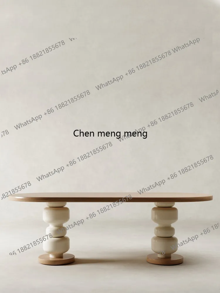 American retro solid wood dining table oval, desk Roman column old wabi sabi desk simple
American retro solid wood dining table oval, desk Roman column old wabi sabi desk simple
