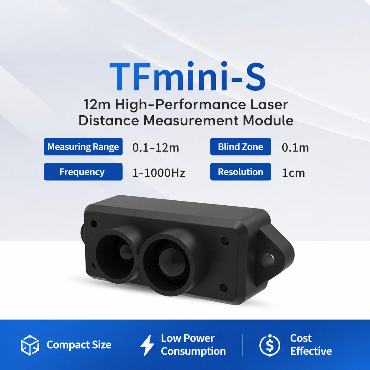 Benewake TFmini-S Single-Point Micro Ranging Module 0.1-12m Range UART I2C Interface
Benewake TFmini-S Single-Point Micro Ranging Module 0.1-12m Range UART I2C Interface