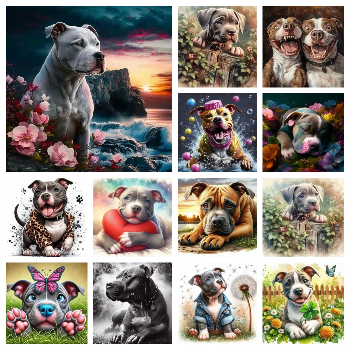 Funny Pitbull Full Round Drill 5D DIY Diamond Painting Art Animals and Flowers Home Decor Gifts Frameless Mosaic Wall Stickers 
Funny Pitbull Full Round Drill 5D DIY Diamond Painting Art Animals and Flowers Home Decor Gifts Frameless Mosaic Wall Stickers