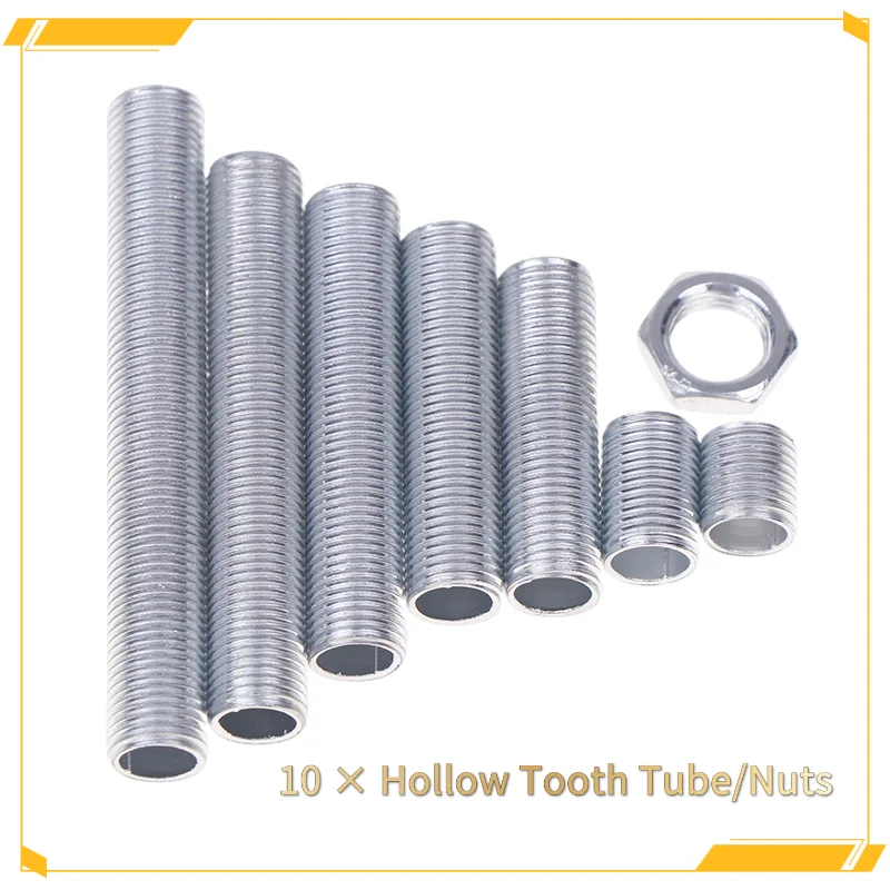 10Pcs M10 Lamp Tooth Tube Metal Hollow Threaded Tube Screw Nut Lamp Cap Galvanized Chandelier Connect Rod Fixed Base
10Pcs M10 Lamp Tooth Tube Metal Hollow Threaded Tube Screw Nut Lamp Cap Galvanized Chandelier Connect Rod Fixed Base