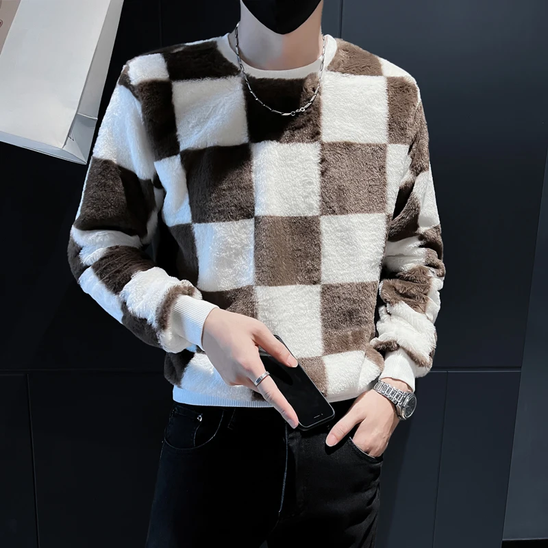 Trendy Color Blocking Plaid Socket Hoodies High Quality Men Autumn Winter Slim Fit Casual Versatile Crew Neck Thick Warm Hoodie
Trendy Color Blocking Plaid Socket Hoodies High Quality Men Autumn Winter Slim Fit Casual Versatile Crew Neck Thick Warm Hoodie