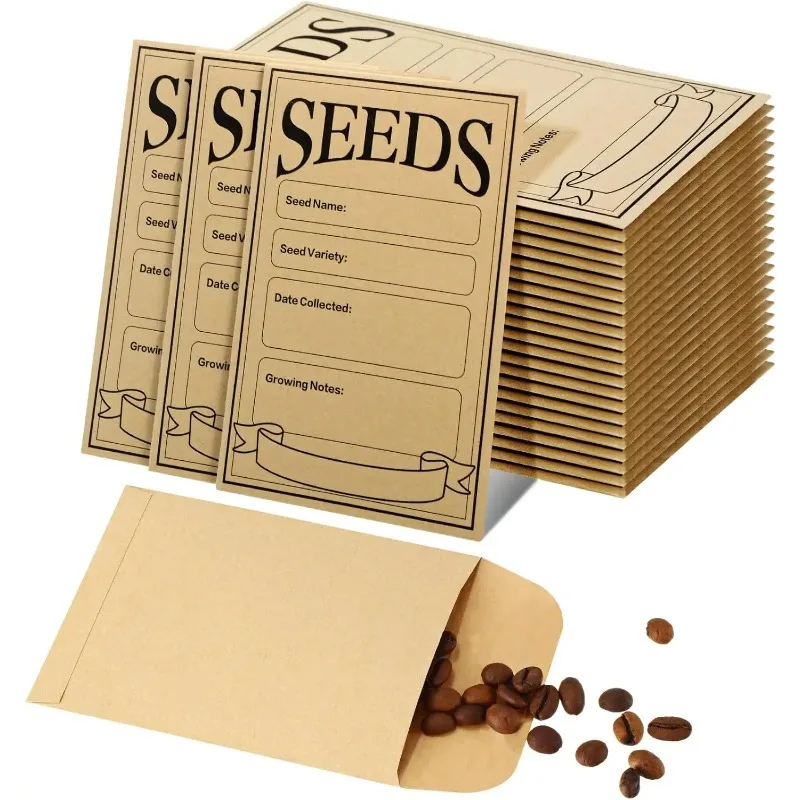 50Pcs Seed Envelopes Resealable Seed Packets 3.15 x 4.72 Inch Secure Tiny Seal Saving Envelopes(Brown)
50Pcs Seed Envelopes Resealable Seed Packets 3.15 x 4.72 Inch Secure Tiny Seal Saving Envelopes(Brown)