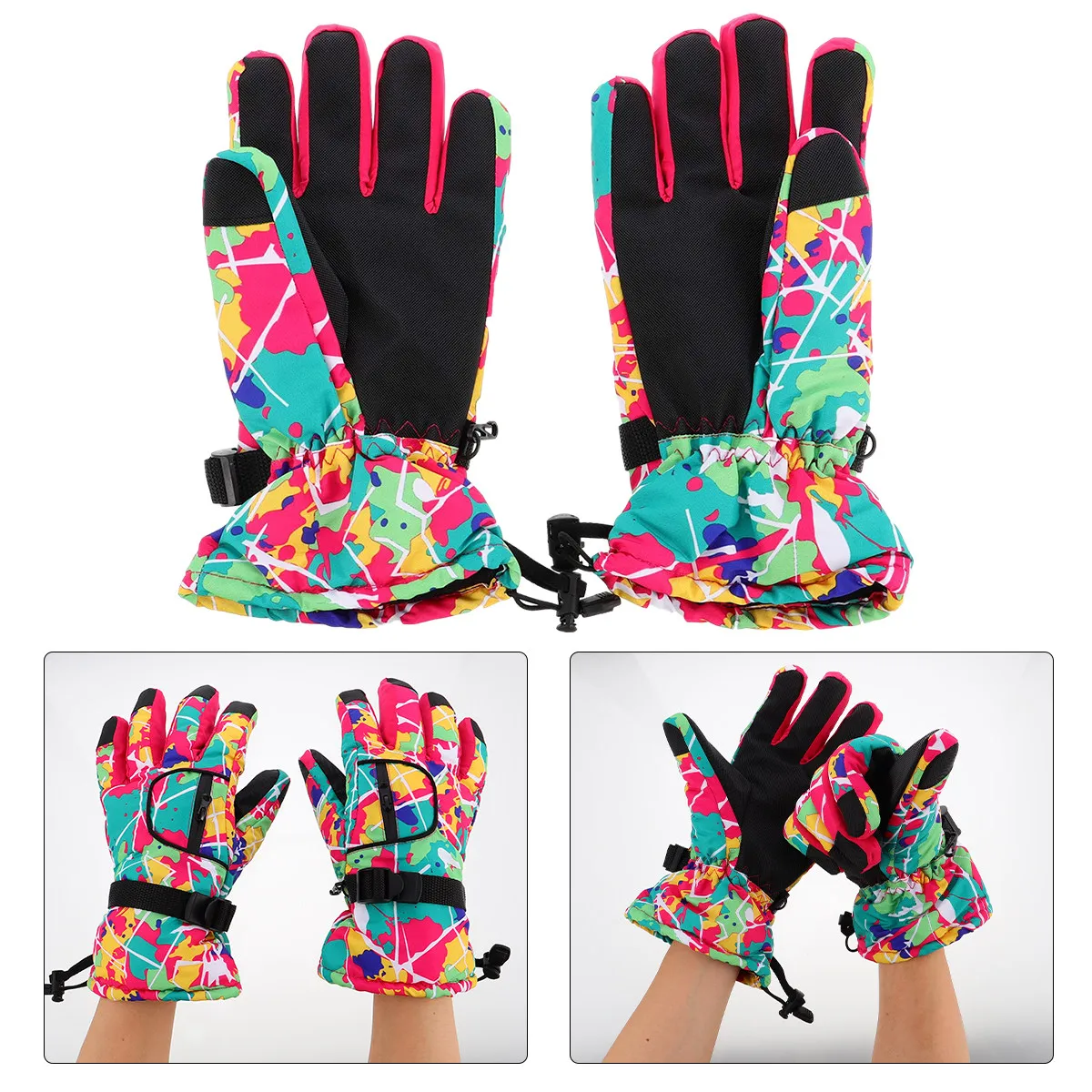 Pair Warm Skiing Gloves Waterproof Long Wrist Adjustable Buckle Zipper Pocket Touchscreen Outdoor Winter Gloves for Women
Pair Warm Skiing Gloves Waterproof Long Wrist Adjustable Buckle Zipper Pocket Touchscreen Outdoor Winter Gloves for Women