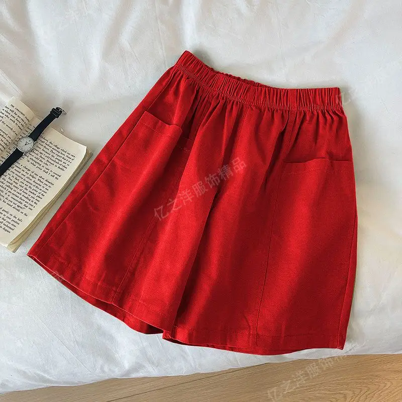 Women's Clothing Solid Red Utility Shorts Summer Loose New Arrival Korean Style Casual Stylish Outerwear Wide Leg Thin
Women's Clothing Solid Red Utility Shorts Summer Loose New Arrival Korean Style Casual Stylish Outerwear Wide Leg Thin