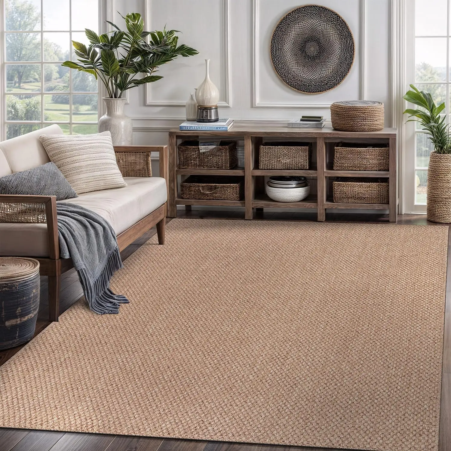 Indoor Outdoor Natural Color Farmhouse Area Rugs for Living Room Patio and Kitchen Rug, Solid Boho Woven Design
Indoor Outdoor Natural Color Farmhouse Area Rugs for Living Room Patio and Kitchen Rug, Solid Boho Woven Design