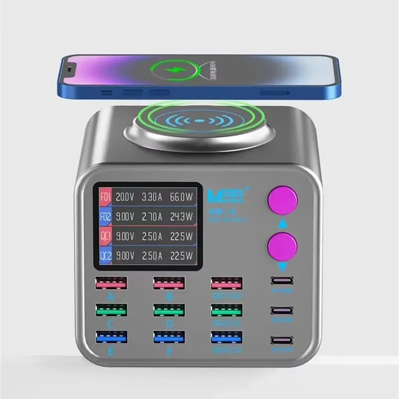 Многопортовая беспроводная станция быстрой зарядки DianBa No 2 с охлаждающим вентилятором QC3.0 PD3.0 для зарядного устройства для телефона, планшета, ноутбука, часов
Многопортовая беспроводная станция быстрой зарядки DianBa No 2 с охлаждающим вентилятором QC3.0 PD3.0 для зарядного устройства для телефона, планшета, ноутбука, часов