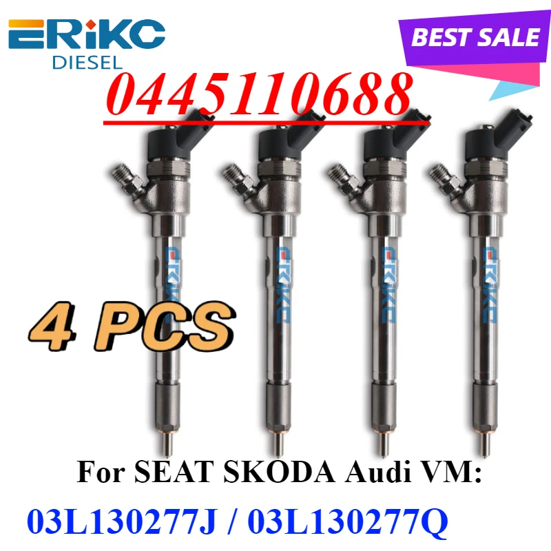 4шт 0445110688 Топливная форсунка Common Rail 0 44 5110 688 Системы впрыска топлива 03 л 130277 J 03L 130277 Q Для SEAT SKODA Audi VM
4шт 0445110688 Топливная форсунка Common Rail 0 44 5110 688 Системы впрыска топлива 03 л 130277 J 03L 130277 Q Для SEAT SKODA Audi VM