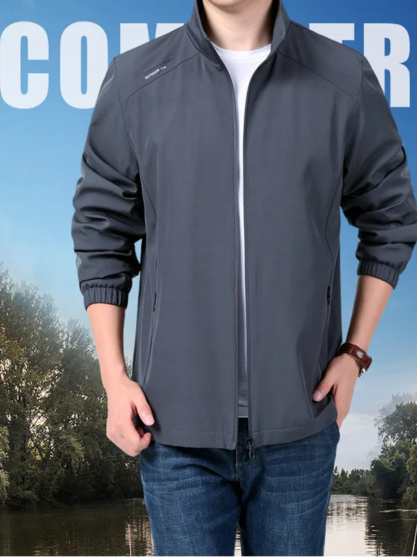 Loose Casual Jaet Stand Collar Men's Middle-aged Spring Autumn Trendy All-match Dad Sle Top Polyester Fiber Zipper
Loose Casual Jaet Stand Collar Men's Middle-aged Spring Autumn Trendy All-match Dad Sle Top Polyester Fiber Zipper