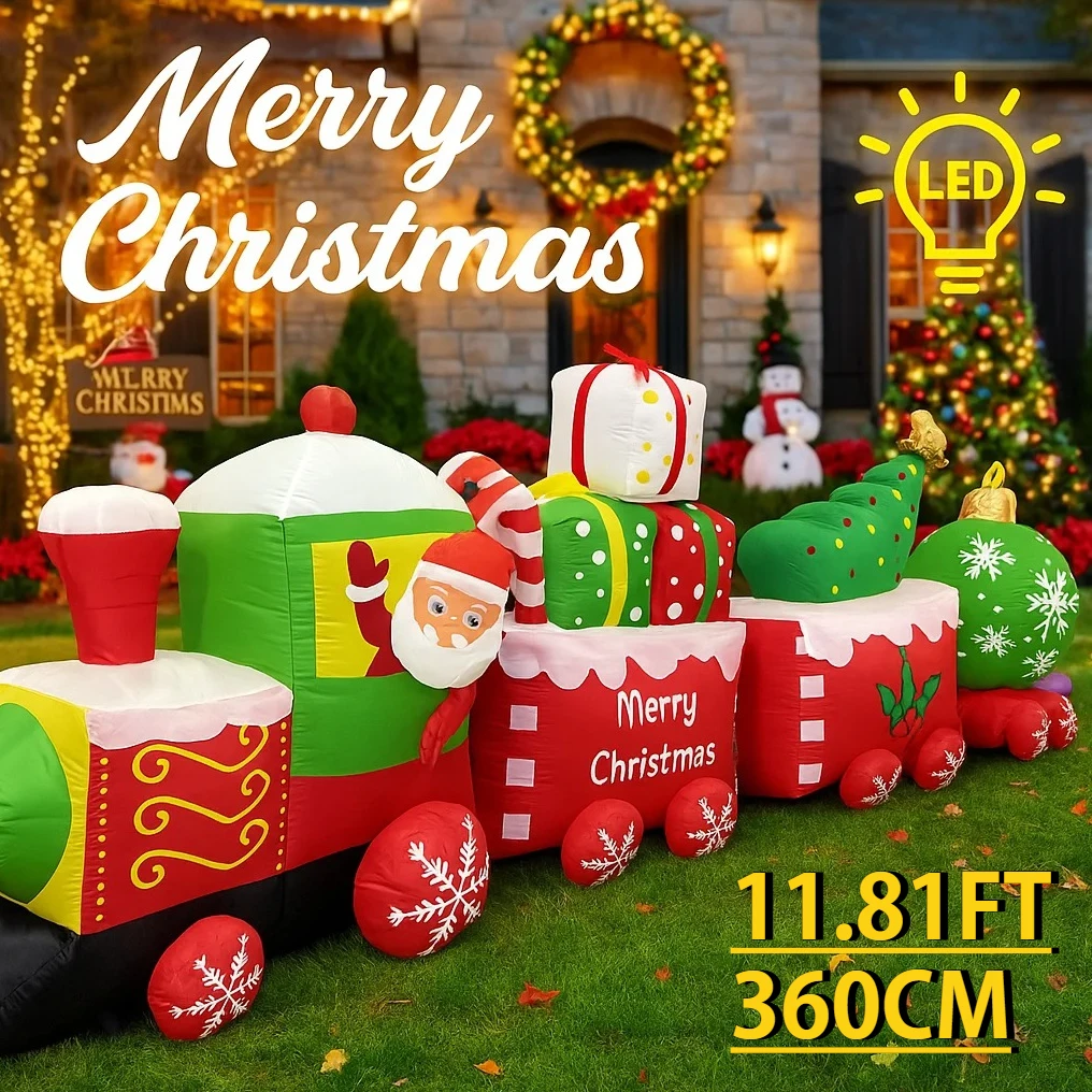 11.81FT Outdoor Holiday Decoration Inflatable Model Christmas Train Santa Toy Gifts Box LED Lights Xmas Yard Decor Home Ornament
11.81FT Outdoor Holiday Decoration Inflatable Model Christmas Train Santa Toy Gifts Box LED Lights Xmas Yard Decor Home Ornament