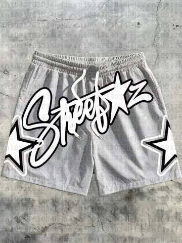 2026 Summer New Breathable Fitness 3D Letter Printed Star Pattern Casual, Fashionable, Soft and Comfortable Men's Shorts