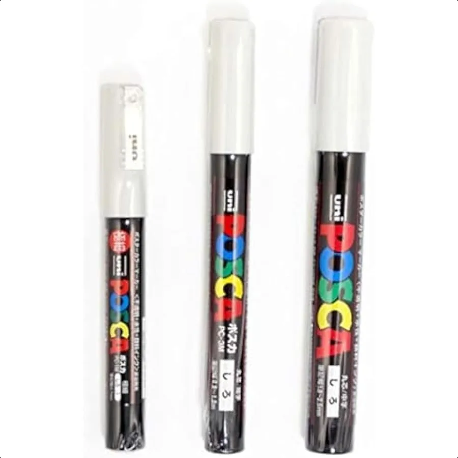 Маркеры Uni POSCA белого цвета с тонкой краской, 3 разных размеров в упаковке: PC1M 0,7 мм PC3M (0,9 ~ 1,3 мм) PC5M (1,8 ~ 2,5 мм), всего 3
Маркеры Uni POSCA белого цвета с тонкой краской, 3 разных размеров в упаковке: PC1M 0,7 мм PC3M (0,9 ~ 1,3 мм) PC5M (1,8 ~ 2,5 мм), всего 3