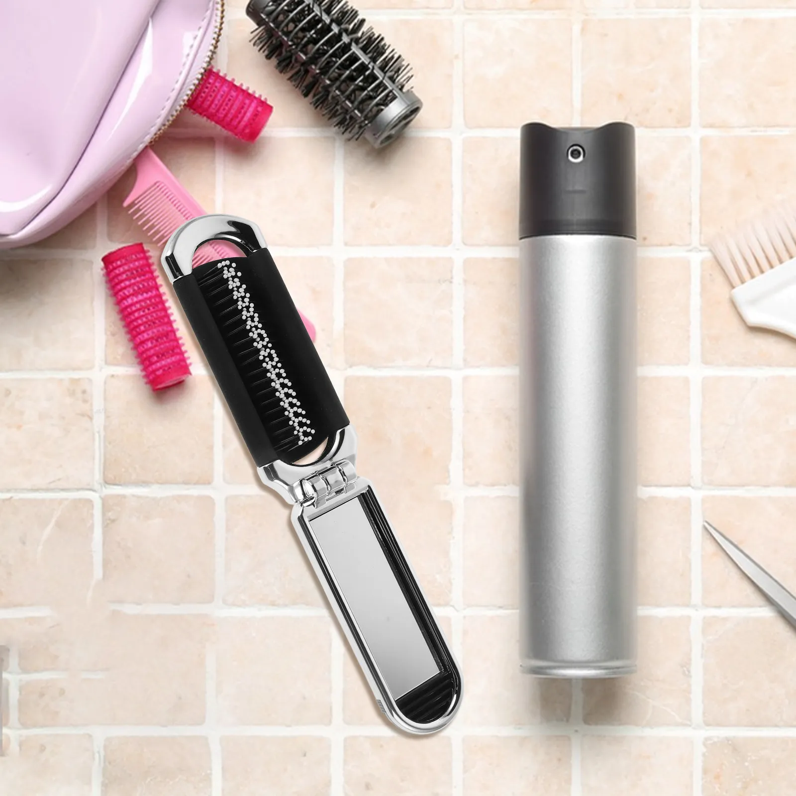 1Set Portable Hair Brush with Mirror Foldable Compact Travel Hair Comb Stylish Paddle Brush for Daily Use Purse Friendly Pocket
1Set Portable Hair Brush with Mirror Foldable Compact Travel Hair Comb Stylish Paddle Brush for Daily Use Purse Friendly Pocket