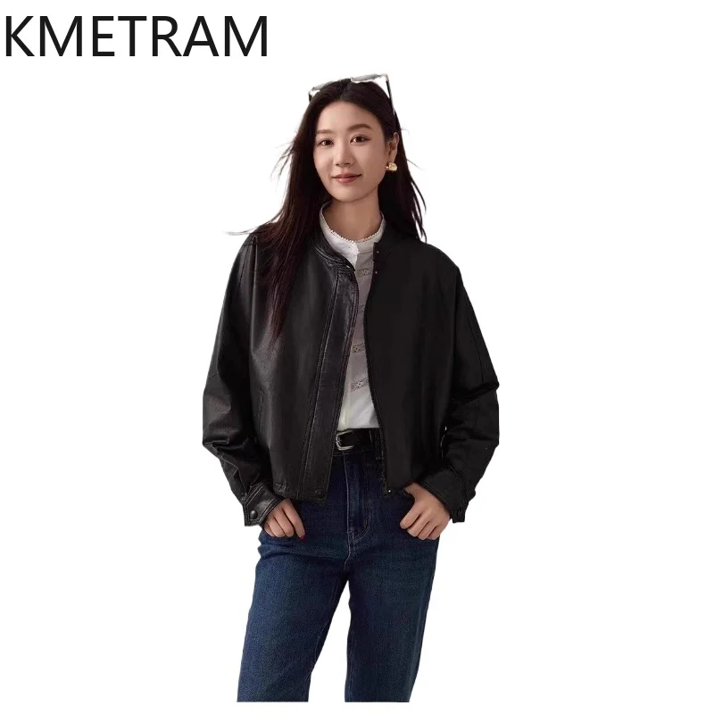 KMETRAM Real Leather Jacket Woman Vegetable-Tanned Sheepskin Short Coat Stand Collar Jackets 2026 Autumn Woman Clothing jaqueta
KMETRAM Real Leather Jacket Woman Vegetable-Tanned Sheepskin Short Coat Stand Collar Jackets 2026 Autumn Woman Clothing jaqueta