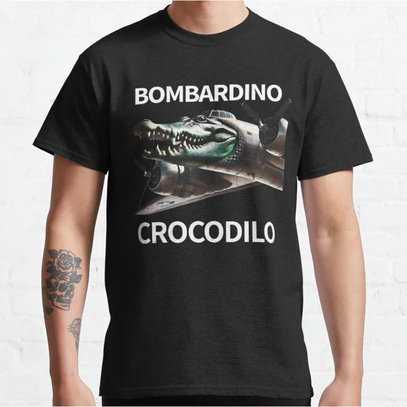 Bombardiro Crocodilo AI Brainrot Italian Meme Funny Meme T-shirt for men large size Adult Tops S-6xl mens clothing
Bombardiro Crocodilo AI Brainrot Italian Meme Funny Meme T-shirt for men large size Adult Tops S-6xl mens clothing