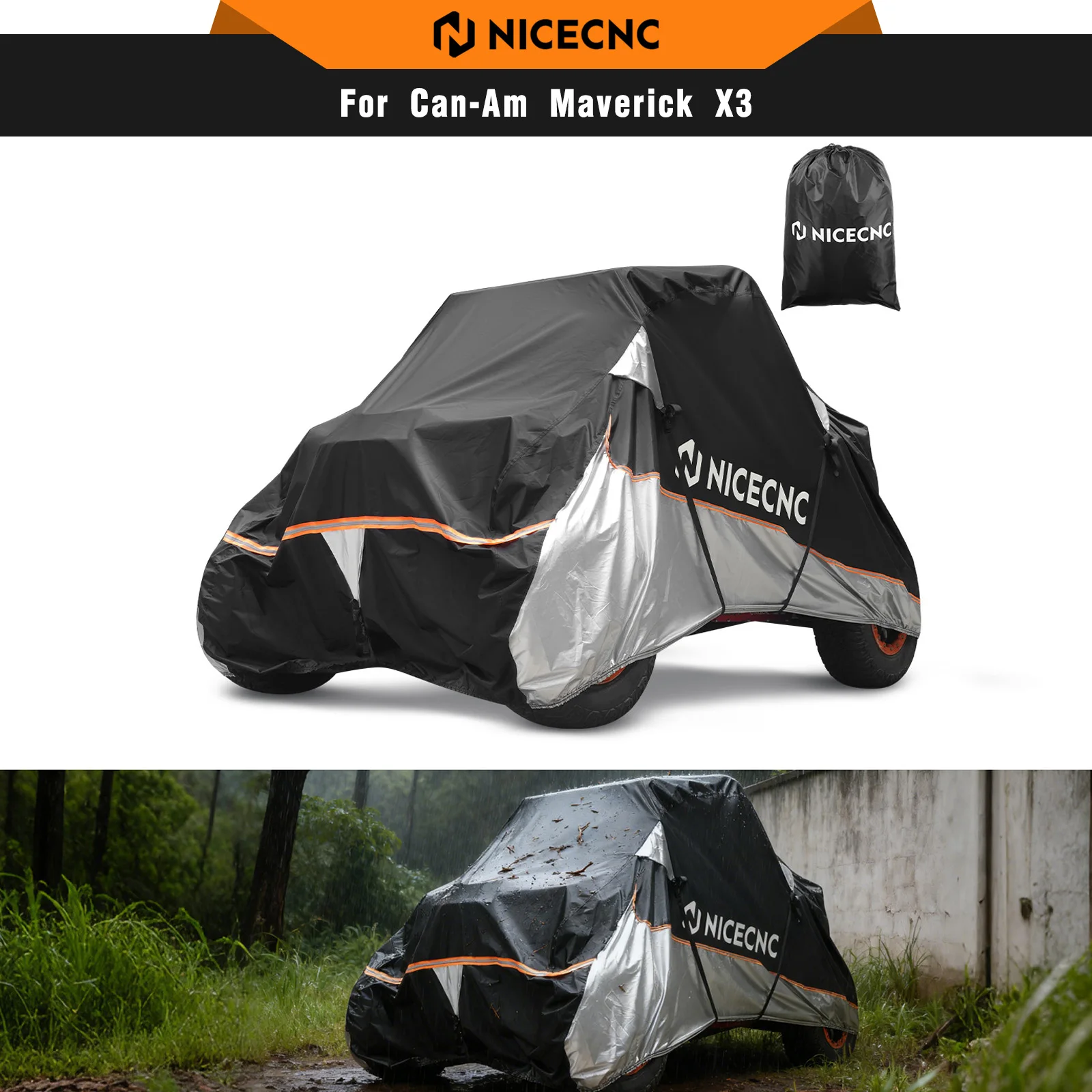 NICECNC For Can-Am Maverick X3 133"x75"x62" Heavy-Duty Waterproof UTV Cover For Can-Am Commander 800 1000 1000R Maverick 1000R
NICECNC For Can-Am Maverick X3 133"x75"x62" Heavy-Duty Waterproof UTV Cover For Can-Am Commander 800 1000 1000R Maverick 1000R
