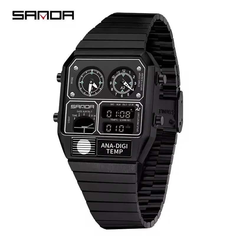 SANDA 3192 Advanced Men's Electronic Watch Multi functional LED Temperature Waterproof Timing Alarm Clock Luxury Men's Clock
SANDA 3192 Advanced Men's Electronic Watch Multi functional LED Temperature Waterproof Timing Alarm Clock Luxury Men's Clock