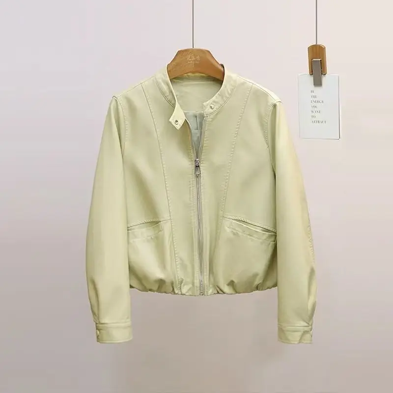 Винтажная женская куртка-бомбер, свободный воротник-стойка, однобортные женские куртки с длинными рукавами, осень 202, женское пальто
Винтажная женская куртка-бомбер, свободный воротник-стойка, однобортные женские куртки с длинными рукавами, осень 202, женское пальто