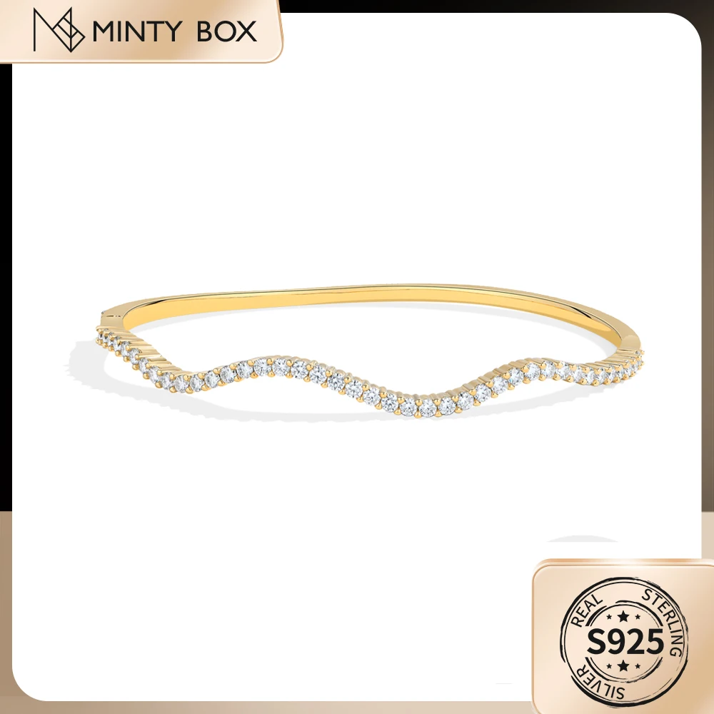MINTYBOX s925 Silver Moissanite Bangle Stackable Chain Women Party Gift Wave Line Bracelets Wedding Engagement Fine Jewelry
MINTYBOX s925 Silver Moissanite Bangle Stackable Chain Women Party Gift Wave Line Bracelets Wedding Engagement Fine Jewelry
