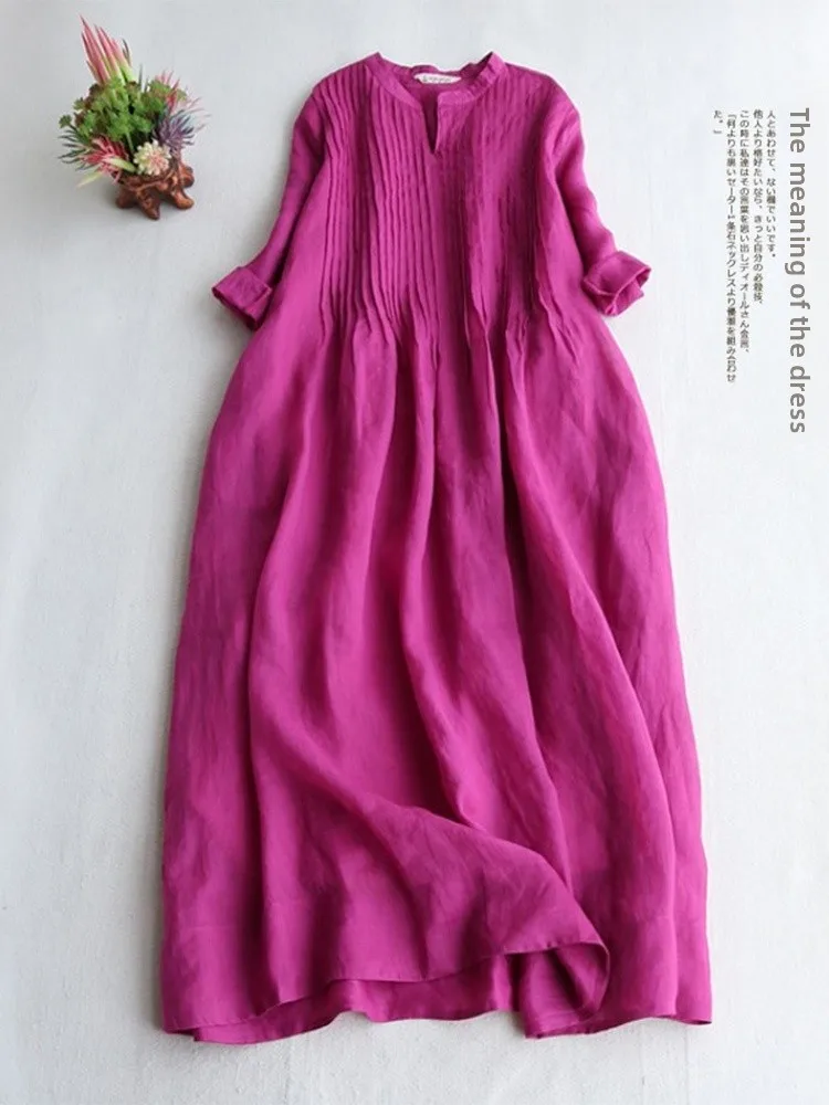 Женское ort Sve Cotton Linen Dr Плиссированный льняной халат A-Line Summer Dr V-Ne Свободная талия Five-Quarter Sve Long Dr
Женское ort Sve Cotton Linen Dr Плиссированный льняной халат A-Line Summer Dr V-Ne Свободная талия Five-Quarter Sve Long Dr