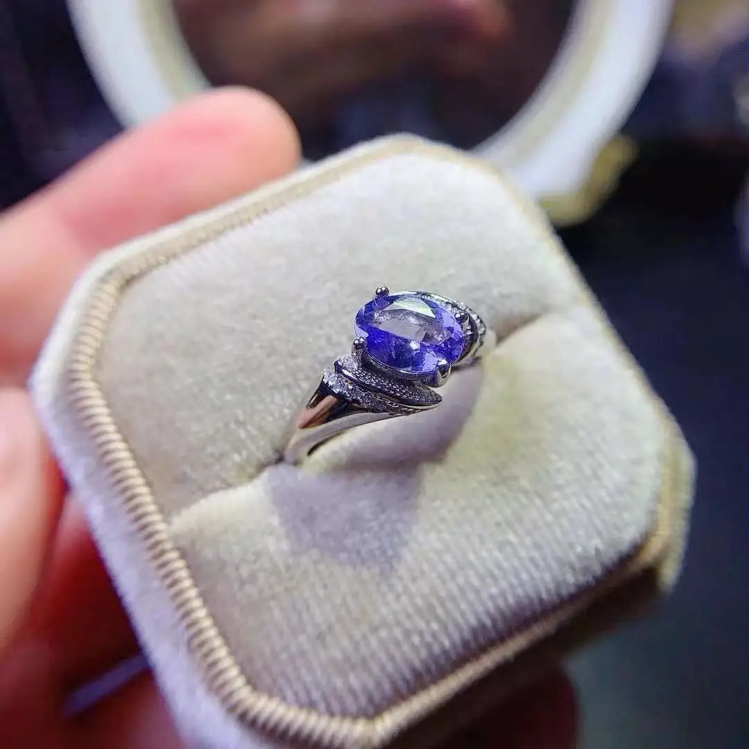 Elegant Temperament 100% Real Natural Tanzanite Ring 925 Sterling Silver Delicate Women Ring Fine Jewelry
Elegant Temperament 100% Real Natural Tanzanite Ring 925 Sterling Silver Delicate Women Ring Fine Jewelry