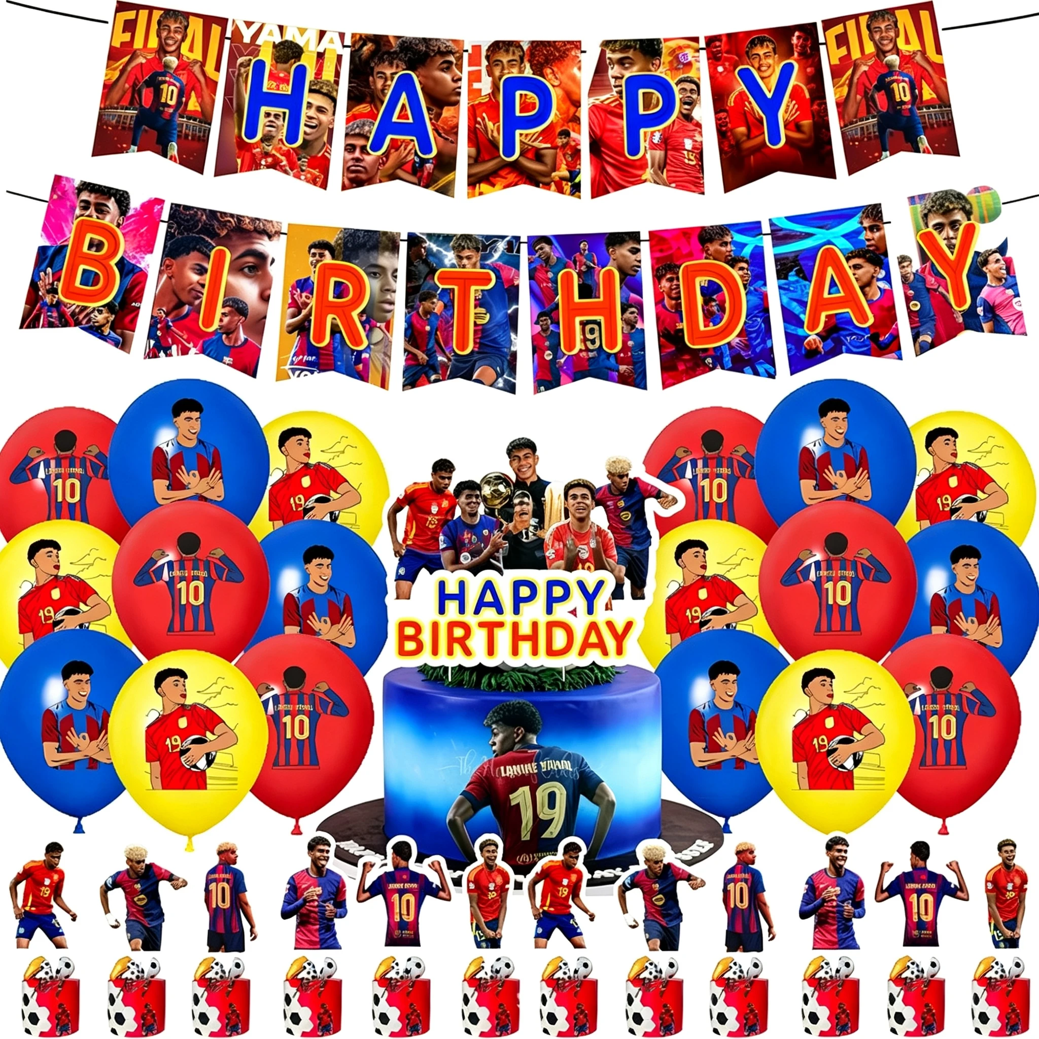 Yamal Football Star Birthday Party Decoration Fans Banner Balloon Cake Topper Soccer Holiday DIY Decoration for Fans Decor
Yamal Football Star Birthday Party Decoration Fans Banner Balloon Cake Topper Soccer Holiday DIY Decoration for Fans Decor