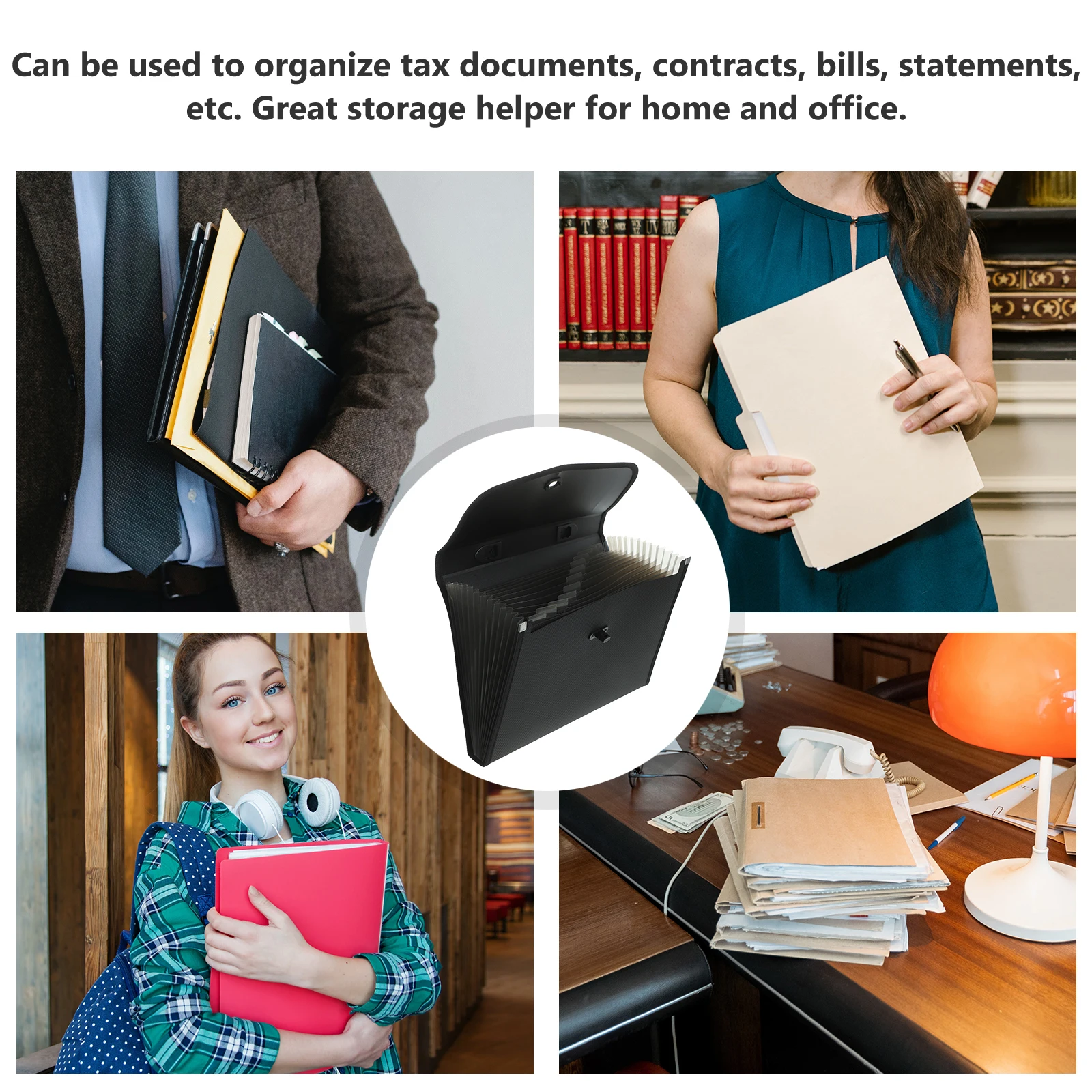 13-grid Accordion File Folder A4 Document Bag Multi-layer Exam Paper Organizer Black Student Office Supplies Index Tab Included
13-grid Accordion File Folder A4 Document Bag Multi-layer Exam Paper Organizer Black Student Office Supplies Index Tab Included