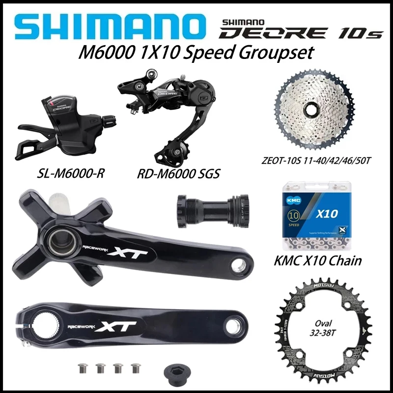 SHIMANO Deore M6000 1X10S Derailleurs M6000 Shift Lever ZEOT Cassette X10 10v Groupset RACEWORK XT Crankset Mot chainring
SHIMANO Deore M6000 1X10S Derailleurs M6000 Shift Lever ZEOT Cassette X10 10v Groupset RACEWORK XT Crankset Mot chainring